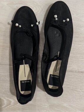 Dolce Vita Black Pearl-Accent Ballet Flats